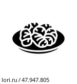 dolmades greek cuisine glyph icon vector illustration. Стоковая иллюстрация, иллюстратор Vectorwin / Фотобанк Лори