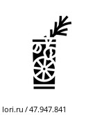 ouzo drink greek cuisine glyph icon vector illustration. Стоковая иллюстрация, иллюстратор Vectorwin / Фотобанк Лори