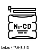 nickel cadmium battery line icon vector illustration. Стоковая иллюстрация, иллюстратор Vectorwin / Фотобанк Лори