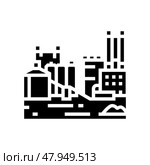 factory cement concrete glyph icon vector illustration. Стоковая иллюстрация, иллюстратор Vectorwin / Фотобанк Лори