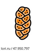 challah bread jewish color icon vector illustration. Стоковая иллюстрация, иллюстратор Vectorwin / Фотобанк Лори