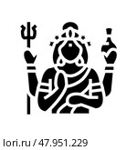 mohini god indian glyph icon vector illustration. Стоковая иллюстрация, иллюстратор Vectorwin / Фотобанк Лори