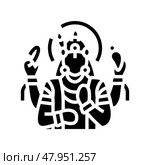 vishnu god indian glyph icon vector illustration. Стоковая иллюстрация, иллюстратор Vectorwin / Фотобанк Лори