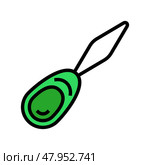 needle threader embroidery hobby color icon vector illustration. Стоковая иллюстрация, иллюстратор Vectorwin / Фотобанк Лори