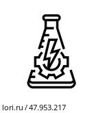 catalyst chemical reactions line icon vector illustration. Стоковая иллюстрация, иллюстратор Vectorwin / Фотобанк Лори