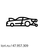nitrous oxide racing vehicle line icon vector illustration. Стоковая иллюстрация, иллюстратор Vectorwin / Фотобанк Лори