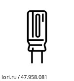 electrolytic capacitor electronic component line icon vector illustration. Стоковая иллюстрация, иллюстратор Vectorwin / Фотобанк Лори