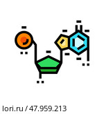 nucleic acids biochemistry color icon vector illustration. Стоковая иллюстрация, иллюстратор Vectorwin / Фотобанк Лори