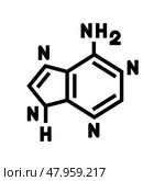 nucleic acid bases biochemistry line icon vector illustration. Стоковая иллюстрация, иллюстратор Vectorwin / Фотобанк Лори