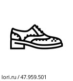 wingtip shoes hipster retro line icon vector illustration. Стоковая иллюстрация, иллюстратор Vectorwin / Фотобанк Лори