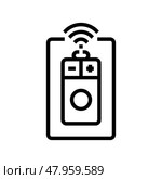 smart dimmer switch home line icon vector illustration. Стоковая иллюстрация, иллюстратор Vectorwin / Фотобанк Лори
