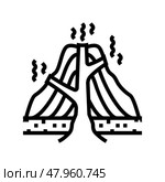 stratovolcano lava line icon vector illustration. Стоковая иллюстрация, иллюстратор Vectorwin / Фотобанк Лори