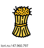 large sheaf ears of wheat harvest color icon vector illustration. Стоковая иллюстрация, иллюстратор Vectorwin / Фотобанк Лори