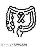 colon rectal cancer line icon vector illustration. Стоковая иллюстрация, иллюстратор Vectorwin / Фотобанк Лори