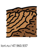 landslide disaster color icon vector illustration. Стоковая иллюстрация, иллюстратор Vectorwin / Фотобанк Лори