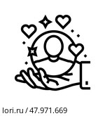 forgive yourself business line icon vector illustration. Стоковая иллюстрация, иллюстратор Vectorwin / Фотобанк Лори
