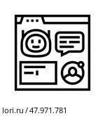 web chat bot line icon vector illustration. Стоковая иллюстрация, иллюстратор Vectorwin / Фотобанк Лори