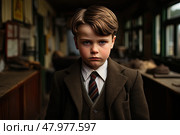 Eloquent Elegance: A Dapper Young Gentleman in a Tailored Suit and Stylish Tie. Стоковое AI-изображение, AI-художник Данила Большаков / Фотобанк Лори