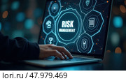 Concept of someone working on a task that involves managing potential risks. Стоковое AI-изображение, AI-художник Sergey Grishin / Фотобанк Лори