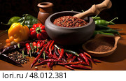 background pepper mexican food chili ai generated. Стоковое AI-изображение, AI-художник Vectorwin / Фотобанк Лори