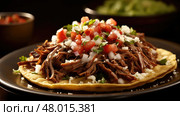 tacos meat mexican food spicy ai generated. Стоковое AI-изображение, AI-художник Vectorwin / Фотобанк Лори