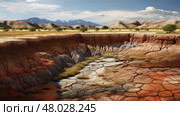 agriculture alluvial plains landscape ai generated. Стоковое AI-изображение, AI-художник Vectorwin / Фотобанк Лори