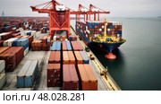 transport large ship cargo ai generated. Стоковое AI-изображение, AI-художник Vectorwin / Фотобанк Лори