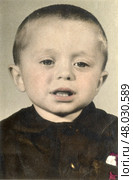 Фотопортрет ребенка, 1950-е гг, СССР. Стоковое фото, фотограф Retro / Фотобанк Лори