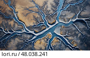 sediment alluvial plains landscape ai generated. Стоковое AI-изображение, AI-художник Vectorwin / Фотобанк Лори