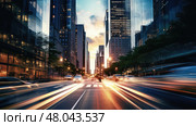 paced blur city business ai generated. Стоковое AI-изображение, AI-художник Vectorwin / Фотобанк Лори