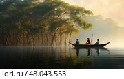biodiversity mangrove forest landscape ai generated. Стоковое AI-изображение, AI-художник Vectorwin / Фотобанк Лори