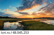 wetland salt marsh landscape ai generated. Стоковое AI-изображение, AI-художник Vectorwin / Фотобанк Лори