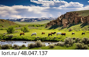 canyon mesa hills landscape ai generated. Стоковое AI-изображение, AI-художник Vectorwin / Фотобанк Лори