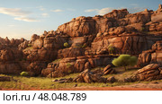 sandstone mesa hills landscape ai generated. Стоковое AI-изображение, AI-художник Vectorwin / Фотобанк Лори