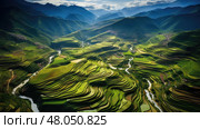 alley v shaped valley ai generated. Стоковое AI-изображение, AI-художник Vectorwin / Фотобанк Лори