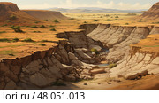 fertile alluvial plains landscape ai generated. Стоковое AI-изображение, AI-художник Vectorwin / Фотобанк Лори