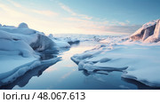 chill frozen ice background ai generated. Стоковое AI-изображение, AI-художник Vectorwin / Фотобанк Лори