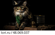 treasure pirate cat ai generated. Стоковое AI-изображение, AI-художник Vectorwin / Фотобанк Лори