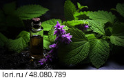 essential patchouli oil ai generated. Стоковое AI-изображение, AI-художник Vectorwin / Фотобанк Лори