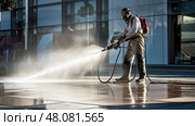 squeegee janitorial equipment ai generated. Стоковое AI-изображение, AI-художник Vectorwin / Фотобанк Лори