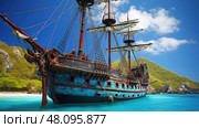 rum caribbean pirate ai generated. Стоковое AI-изображение, AI-художник Vectorwin / Фотобанк Лори