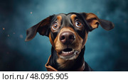 amazed surprised dog ai generated. Стоковое AI-изображение, AI-художник Vectorwin / Фотобанк Лори