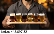 craft beer sampler ai generated. Стоковое AI-изображение, AI-художник Vectorwin / Фотобанк Лори