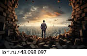 victory breakthrough wall ai generated. Стоковое AI-изображение, AI-художник Vectorwin / Фотобанк Лори