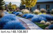 clusters blue fescue ai generated. Стоковое AI-изображение, AI-художник Vectorwin / Фотобанк Лори