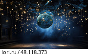 lights globe blue. Стоковое AI-изображение, AI-художник Vectorwin / Фотобанк Лори