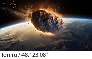 mission asteroid impact ai generated. Стоковое AI-изображение, AI-художник Vectorwin / Фотобанк Лори