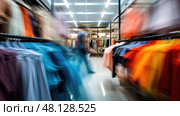 discounted blurred clothing store interior ai generated. Стоковое AI-изображение, AI-художник Vectorwin / Фотобанк Лори