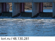 River sluice system, flowing water flow from the upper level to the lower, waterfall. Стоковое фото, фотограф ~✿Eлена Челышева(Кочина)✿~ / Фотобанк Лори