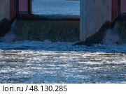River sluice system, flowing water flow from the upper level to the lower, waterfall. Стоковое фото, фотограф ~✿Eлена Челышева(Кочина)✿~ / Фотобанк Лори